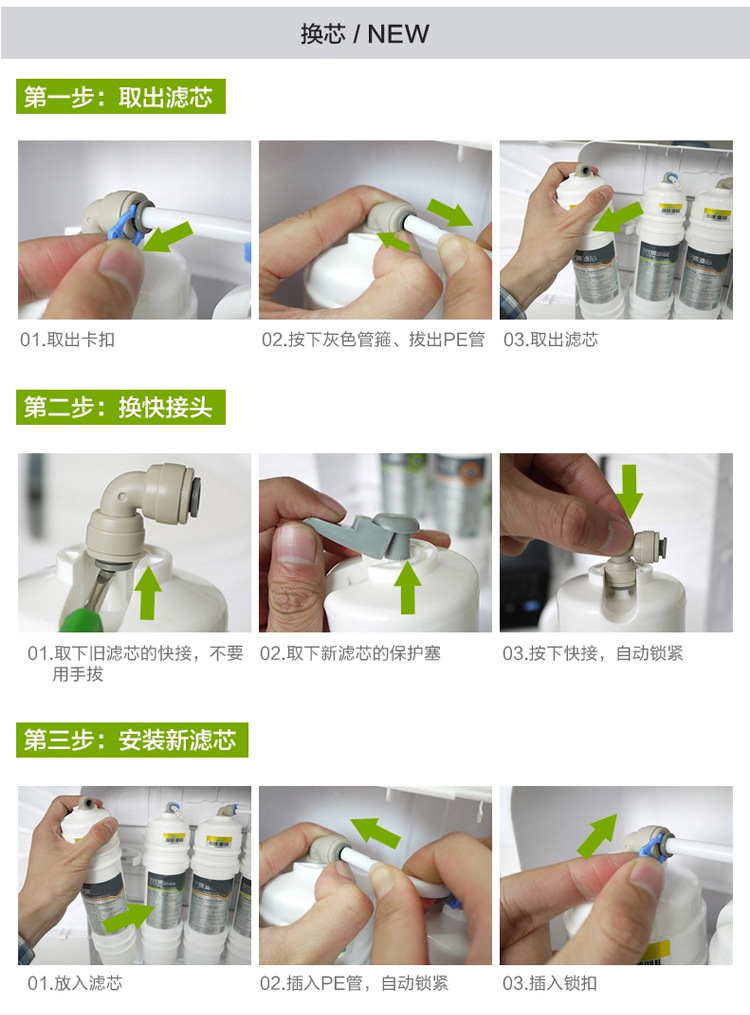 家用商用箱式蘋果6代凈水器RO反滲透純水機直飲機過濾器整機散件