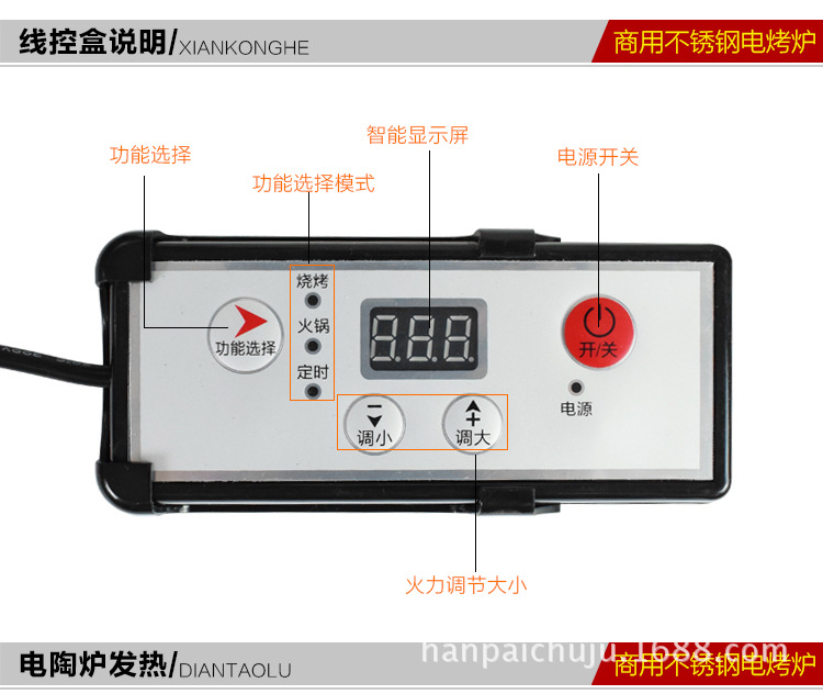 韓式商用圓形不銹鋼電燒烤爐嵌入式上排煙烤肉爐自助無(wú)煙燒烤爐