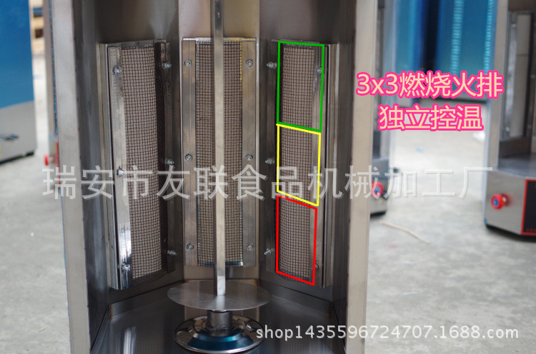 商用三控燃?xì)饪救鈾C(jī)土耳其烤肉機(jī)巴西自動(dòng)烤肉爐旋轉(zhuǎn)烤爐中東燒