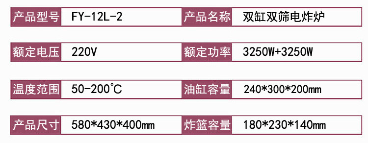 杰億雙缸雙篩電炸爐 FY-12L-2商用煎炸鍋油炸爐炸雞炸薯條小吃機(jī)