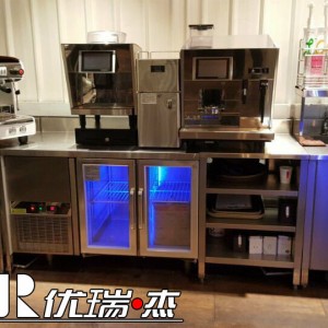 咖啡機 定做不銹鋼水吧臺商用奶茶店飲品店操作臺吧臺制冰機