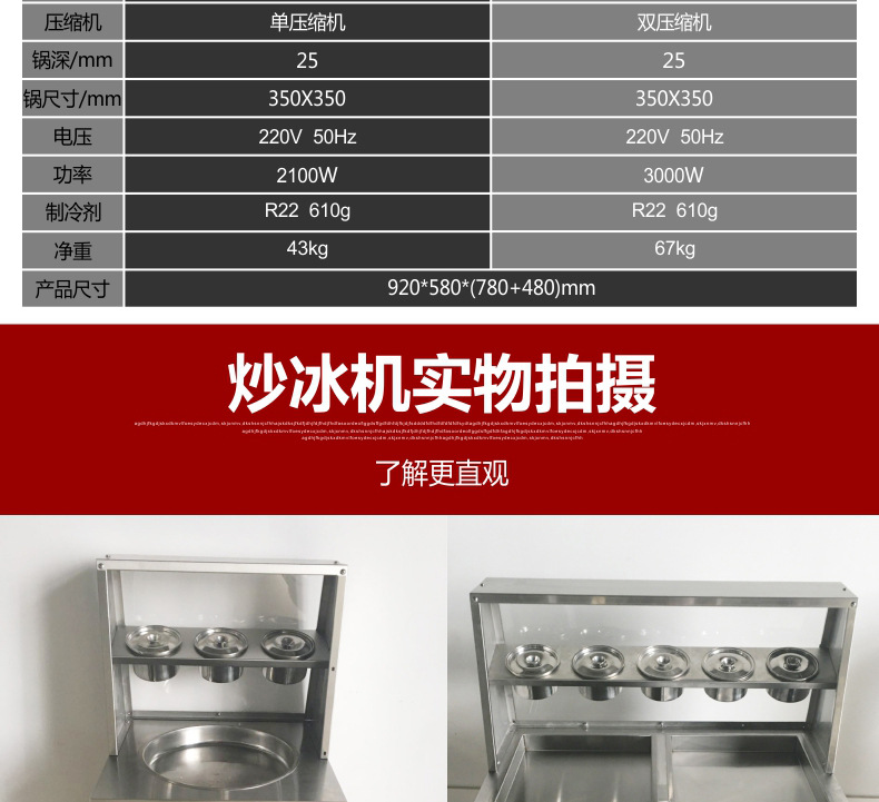 【包郵】炒冰機(jī)炒冰炒酸奶機(jī) 商用炒冰淇淋卷機(jī)炒冰機(jī) 鍋炒冰機(jī)