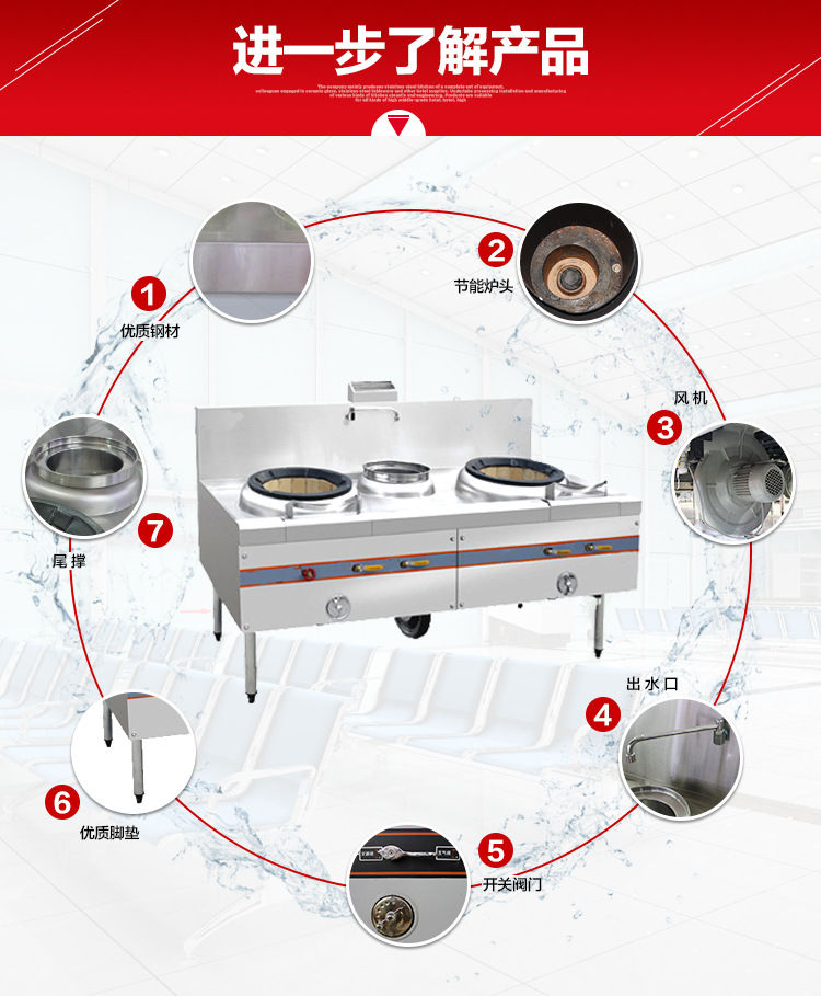 東風雙頭單尾燃氣灶商用液化氣天然氣爐炒菜爐具灶臺不銹鋼炒灶