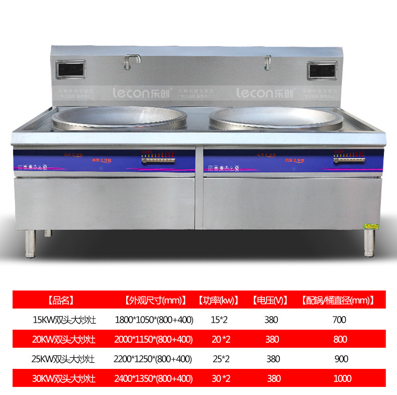 樂(lè)創(chuàng)商用電磁爐15kw20kw凹面大功率電磁爐灶30KW食堂電炒大鍋灶