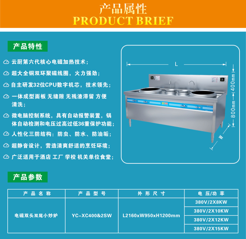 產(chǎn)品屬性-雙頭雙尾小炒爐