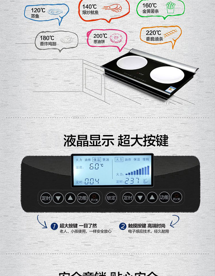 Sunpentown/尚朋堂 YS-IC34H02L 嵌入式電磁爐雙灶雙眼凹面正品