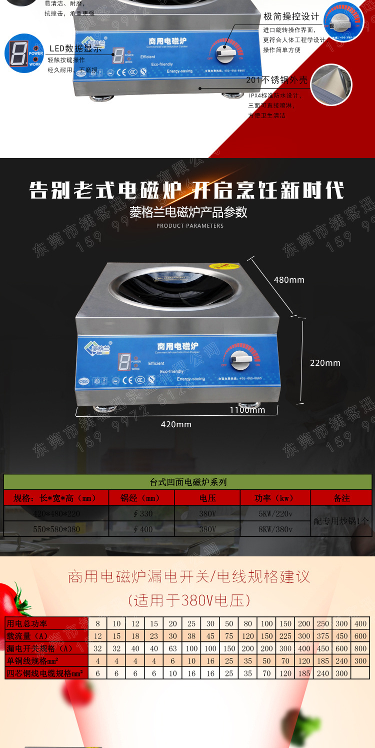 5KW3.5KW臺式凹面電磁爐_03