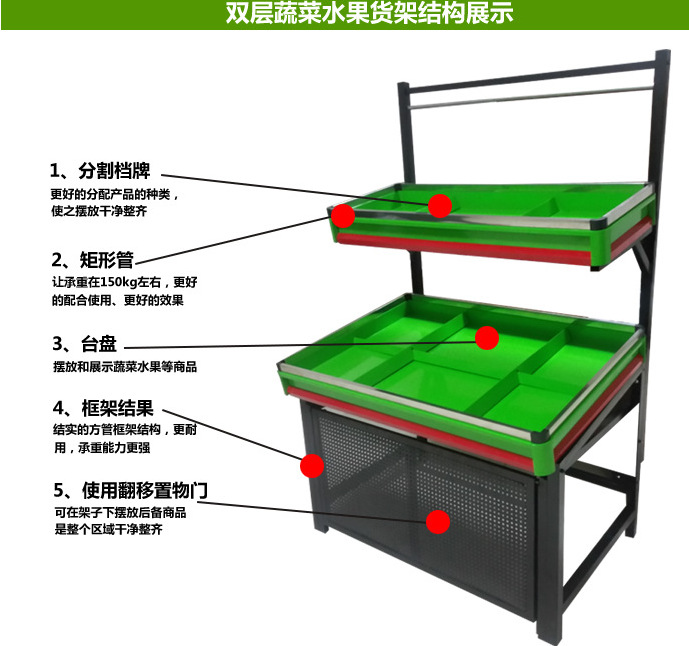 四層蔬菜水果架/水果架/超市貨架蔬菜架結實耐用SCJ